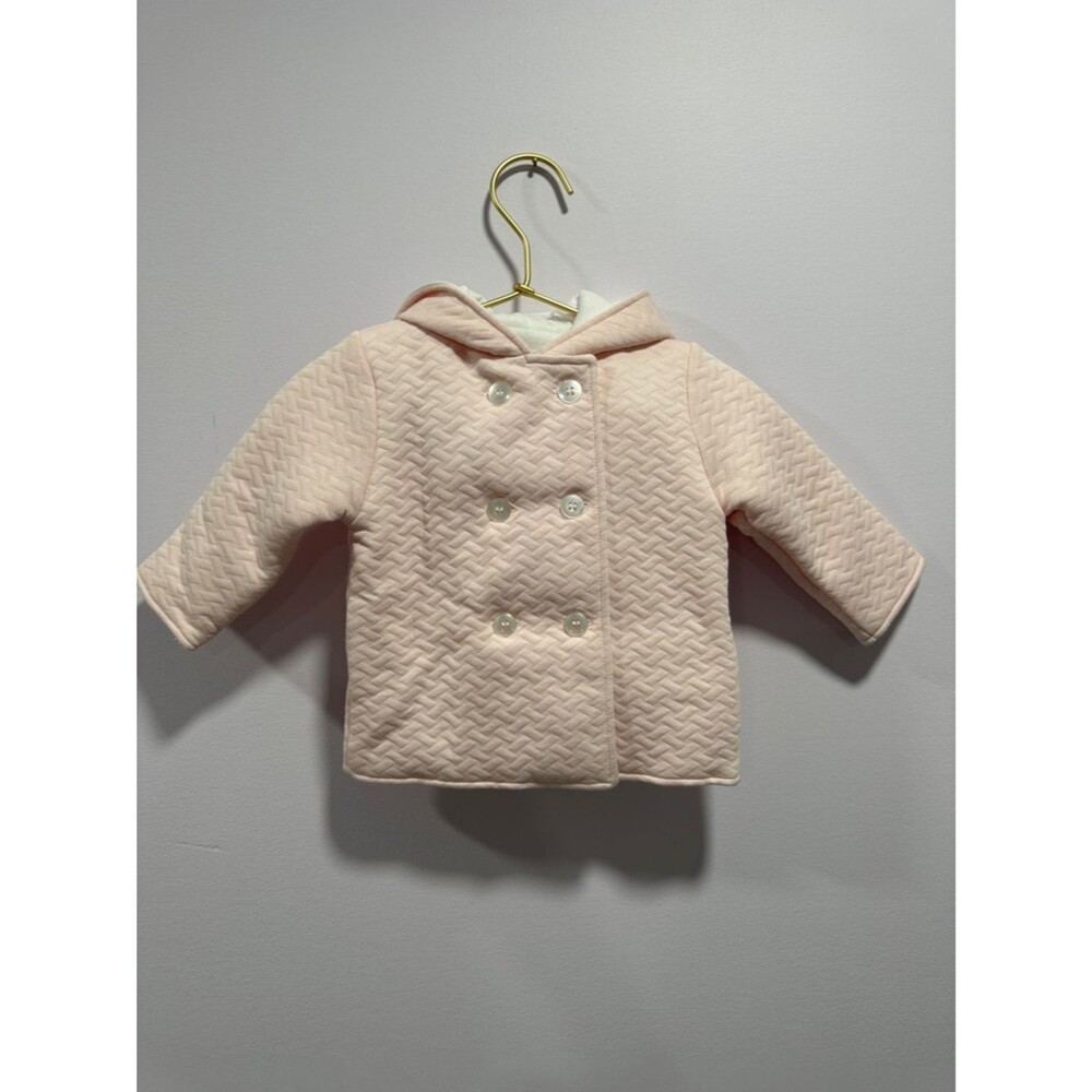 Kissy Kissy Quilted Hooded Pea Coat - Light Pink